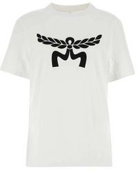 MCM - Weißes baumwoll-t-shirt - Lyst