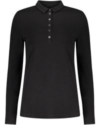 Moorer - Tops ,Zwart ,Katoen Lange Mouwen Polo - Lyst