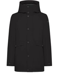 Rrd - Jassen ,Zwart ,Zwarte Parka Jas Met Surflex Stof - Lyst