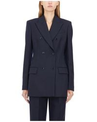 Dondup - Jassen ,Blauw ,Leer Double-Breasted Blazer - Lyst