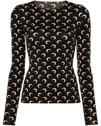 Marine Serre - Topwear nera aw24 - Lyst