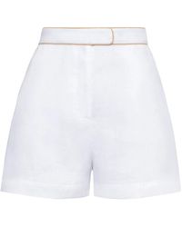 MVP WARDROBE - Witte Linnen Regular Fit Shorts - Lyst