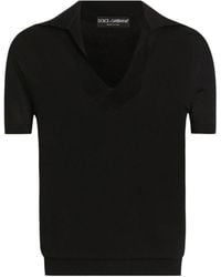 Dolce & Gabbana - Schwarzer Kaschmir V-Ausschnitt Pullover - Lyst