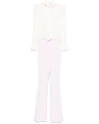 Elisabetta Franchi - Weiße und rosa elegante hose - Lyst