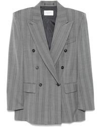 Sportmax - Jassen ,Grijs ,Wol Merlot Blazer - Lyst