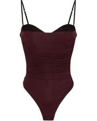 Elisabetta Franchi - Stretch-Jersey-Body Mit Drapierung - Lyst