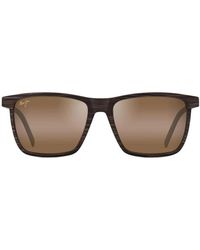 Maui Jim - Rechteckige matte braune sonnenbrille - Lyst