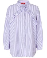 Crās - Gestreiftes Oversized-Shirt Mit Rosen-Details - Lyst