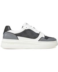 Guess - Schoenen ,Grijs ,Leer Grijze Sneakers Platform Pu Leren Schoenen - Lyst
