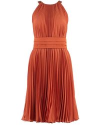 Max Mara - Kleedjes ,Oranje ,Polyester Golena Pleated Dress - Lyst