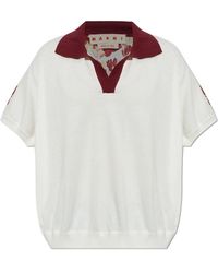 Marni - Polo-Pullover Mit Blumendruck - Lyst