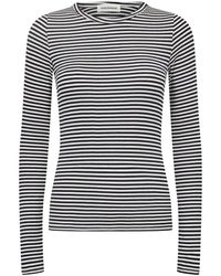 Sofie Schnoor - Zwart Gestreepte Lange Mouw Blouse - Lyst