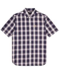 Fred Perry - Authentische Button Down Kurzarm-Check-Shirt - Lyst