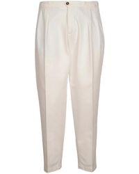 BRIGLIA - Pantalone in cotone bianco portobello - Lyst