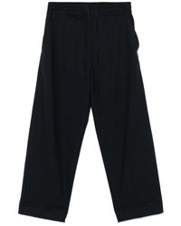 P.A.R.O.S.H. - Broeken ,Blauw ,Blauwe Elastische Trekkoord Broek - Lyst