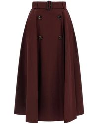 Burberry - Rokken ,Rood ,Midi Skirts - Lyst