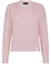 Peuterey - Sudadera rosa de alpaca y algodón con patrón herringbone - Lyst