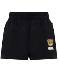 Moschino - Korte Broeken ,Zwart ,Katoen Logo Shorts - Lyst