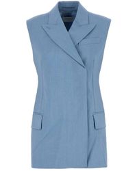 Sportmax - Jassen ,Blauw ,Ilex Vest - Lyst