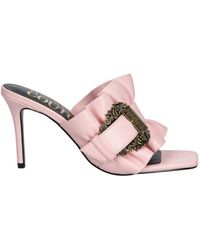 Versace - Schoenen ,Roze ,Roze Platte Schoenen Met Ruches - Lyst