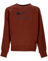 Nike - Fitness ,Bruin ,Katoen Lichtgewicht Crewneck Sweatshirt Air French Terry - Lyst