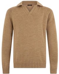 Zanone - Truien & Vesten ,Wol V Polo - Lyst