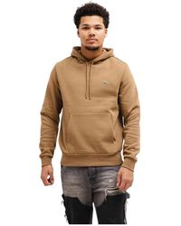 Lacoste - Fleece Hoodie Bruin - Lyst