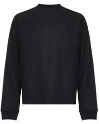 Jil Sander - Hoodies & Sweatvesten ,Zwart ,Wol Blauwe Wollen Ribtrui - Lyst