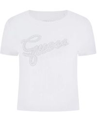 Guess - Studs Script Tee - Lyst