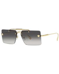 Versace - Rechteckige Sonnenbrille Mit Doppelsteg - Lyst