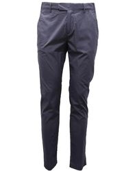 Eleventy - Blauwe Katoenen Broek - Lyst