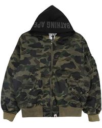 A Bathing Ape - Hoodies & Sweatvesten ,Groen ,1St Camo Shark Ma-1 Bomber Jacket - Lyst