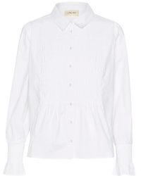 Cream - Witte Blouse Met Ruchedetails - Lyst
