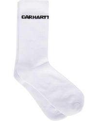 Carhartt - Ondergoed ,Wit ,Katoen Logo Crew Sokken - Lyst