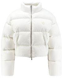 Gucci - Jassen ,Wit ,Leer Crop Fit Down Jacket With Crest - Lyst