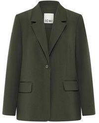 Ichi - Jassen ,Groen ,Polyester Ihfava Lange Blazer - Lyst