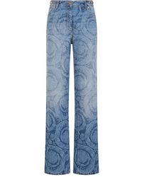 Versace - Laser baroque denim jeans - Lyst