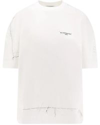 Givenchy - Tops ,Wit ,Katoen Logo Print Crew-Neck T-Shirts En Polos - Lyst