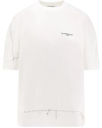 Givenchy - Tops ,Wit ,Katoen Logo Print Crew-Neck T-Shirts En Polos - Lyst