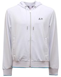 Sun 68 - F35110 01 Hoodie Zip Piquet Kleine Strepen Fleece - Lyst
