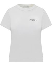 Givenchy - Tops ,Wit ,Katoen Cotton T-Shirt Met Stamp-Print - Lyst