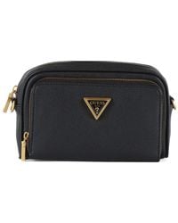 Guess - Borsa a tracolla in ecopelle con placca logo - Lyst