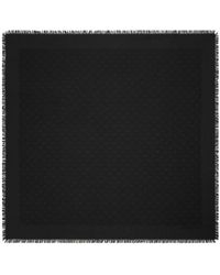 Tory Burch - Monogramm jacquard seidenschal schwarz - Lyst