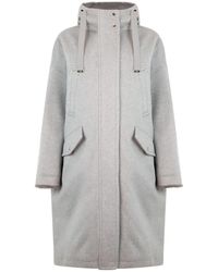 Herno - Jassen ,Grijs ,Kasjmier Jas Met Capuchon - Lyst
