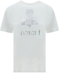 Isabel Marant - Tops ,Wit ,Linnen Linnen Zewel T-Shirt - Lyst