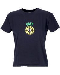 Obey - Vintage Tee Off Schwarzes Damen T-Shirt - Lyst
