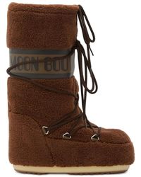Moon Boot - Schoenen ,Bruin ,Polyester Icon Fleece Snow Boots - Lyst