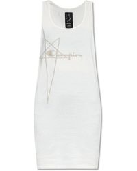 Rick Owens - Kleedjes ,Katoen Mini Jurk Zonder Mouwen - Lyst