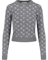 Marine Serre - Round-Neck Knitwear - Lyst