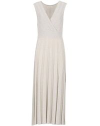 D.exterior - Kleedjes ,V-Hals Geplooide Maxi Jurk - Lyst